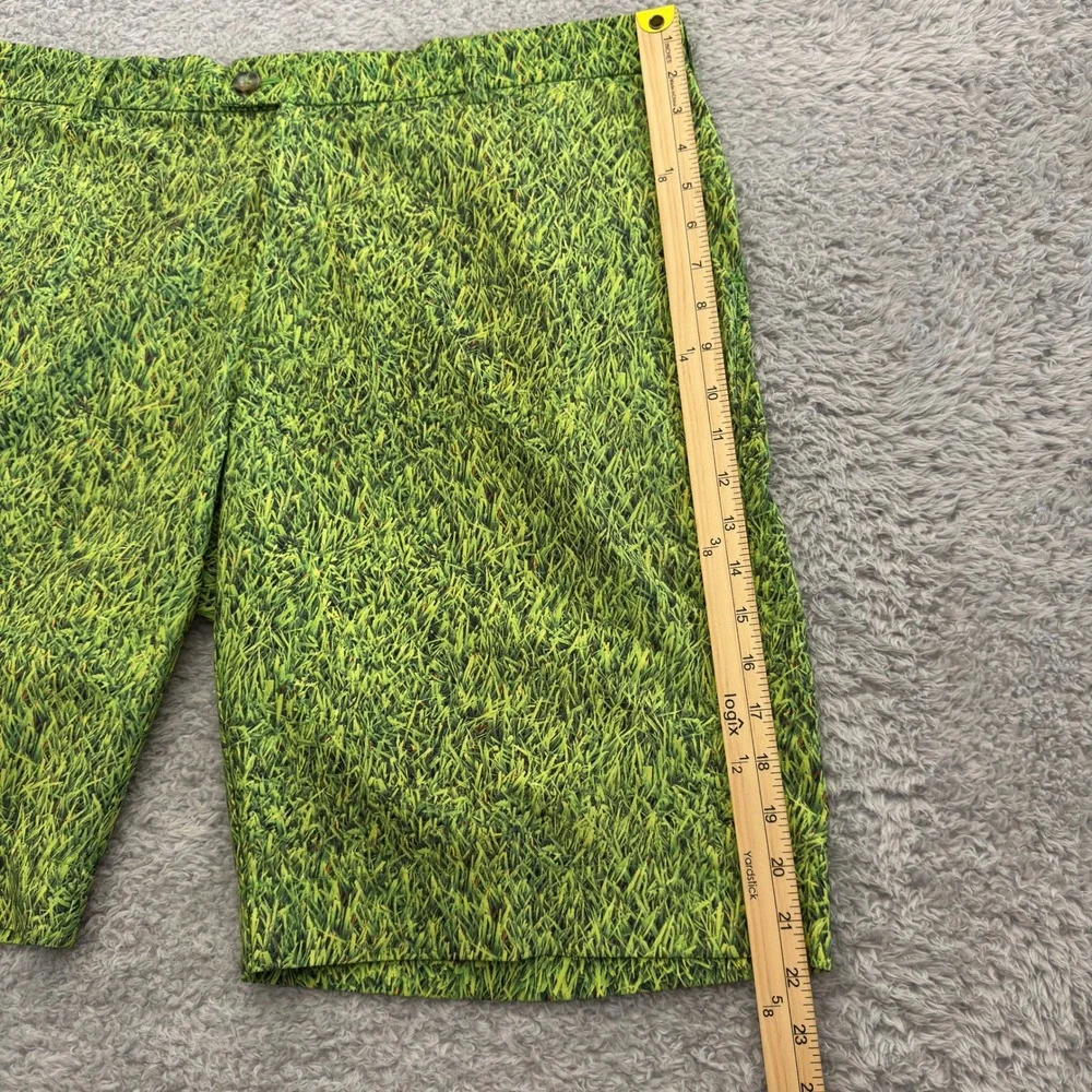 Loudmouth‎ Golf Mens Green Grass Print Performance Shorts Size 38 Golfwear